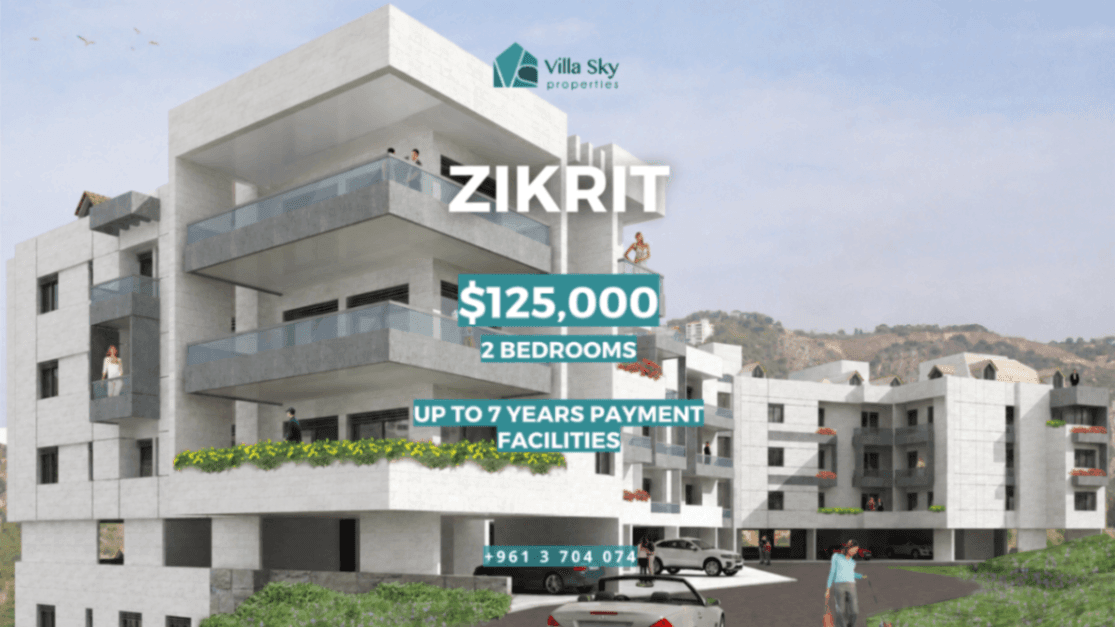 Modern 2-Bedroom Apartment in Zikrit with Flexible 7-Year Payment Plan